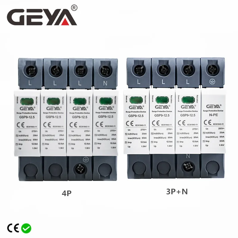 Ac Surge Protector - GEYA GSP9 12,5KA T1+T2 SPD 4P