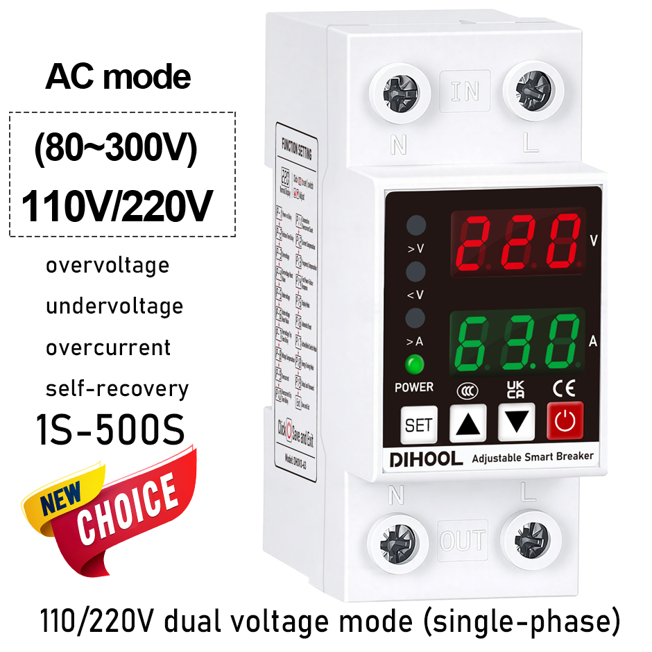 Ac Surge Protector - Einstellbarer Spannungs- und Stromschutz 110/220V 80-300V