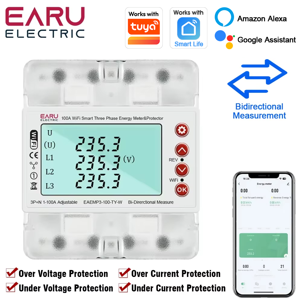 EARU Dreiphasiger Tuya WiFi Sm – Ac Surge Protector Bewertung und Preis
