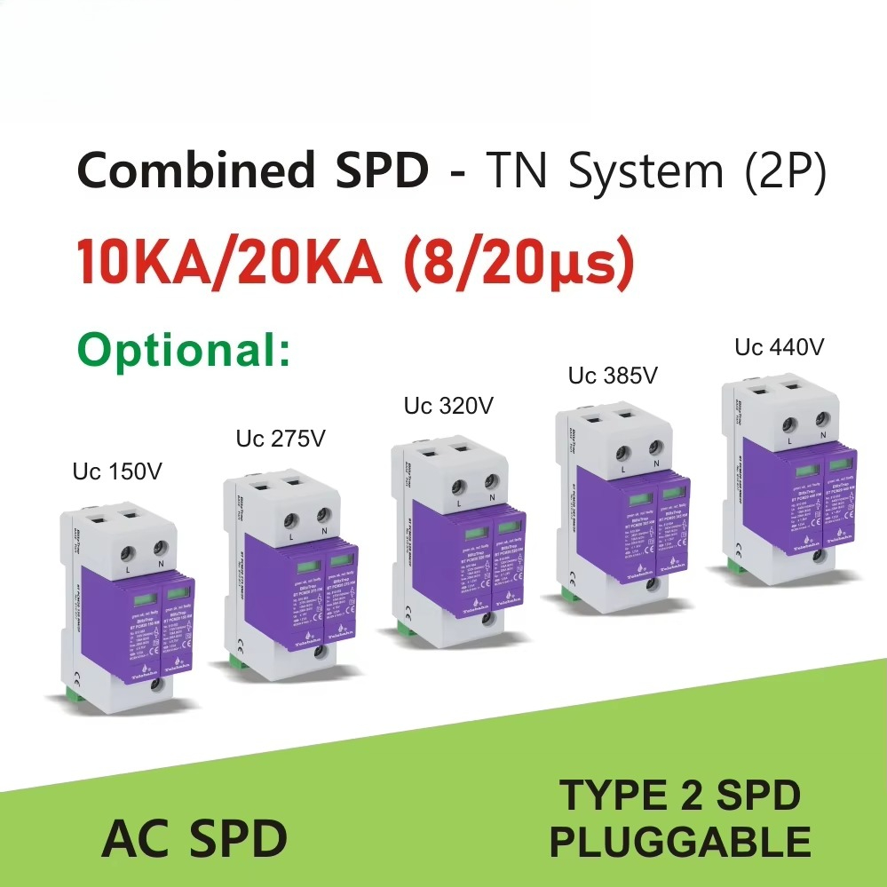 AC SPD 385V 10kA-20kA T2 2P Üb – Ac Surge Protector Bewertung und Preis